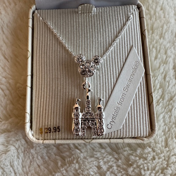 Silver Disney Castle Crystal Necklace - Picture 6 of 6